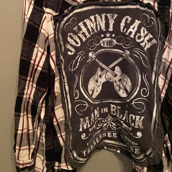 Custom Johnny Cash Patch Flannel - Picture 2 of 4